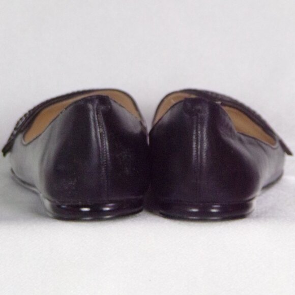 NINE WEST size 6M NW7SPLENDOR black point-toe ballet flats leather uppers - Picture 8 of 16
